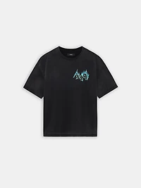 CRYSTAL AMIRI FLAMES OVERSIZED TEE - Black