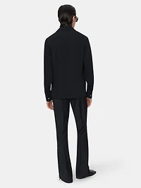 ROUND POCKET DRESS SHIRT - Black