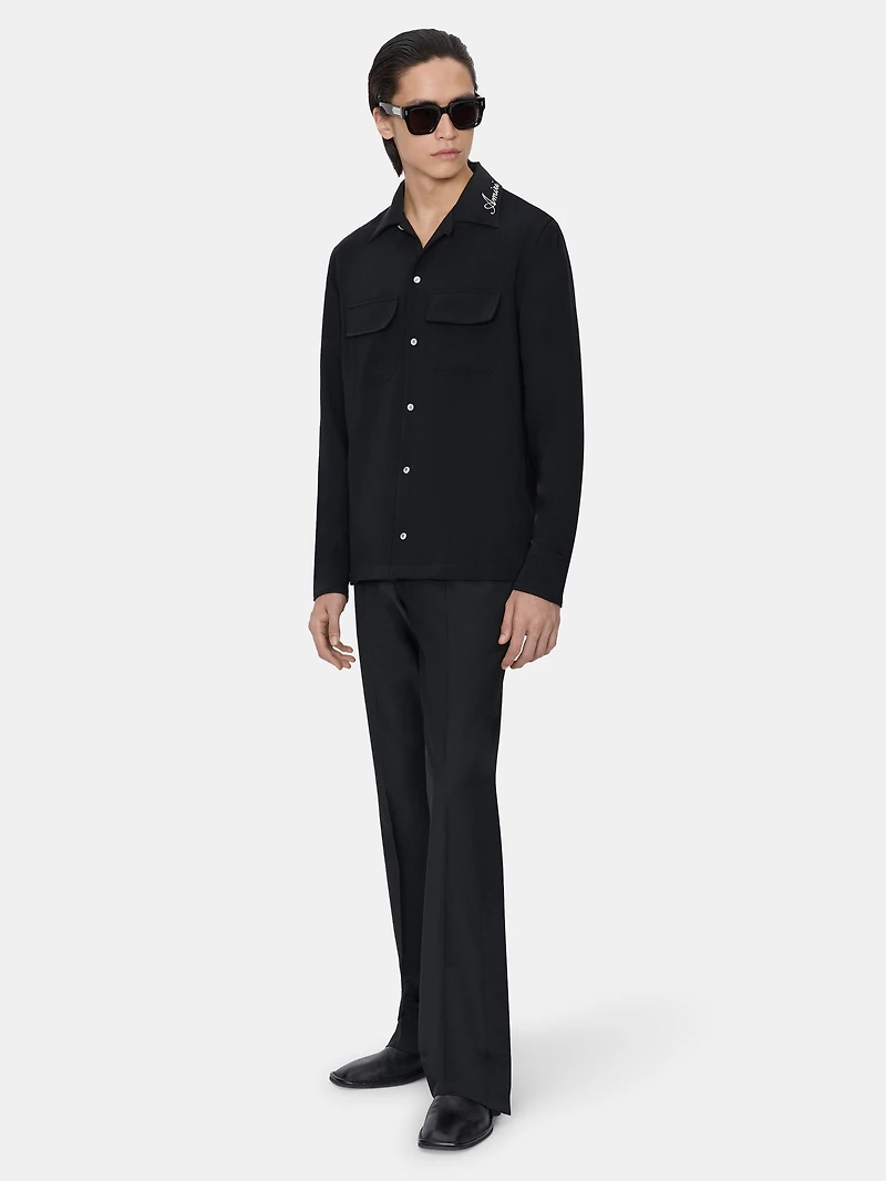 ROUND POCKET DRESS SHIRT - Black