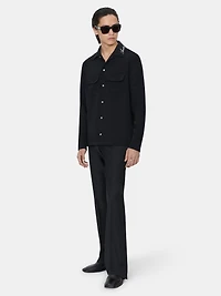ROUND POCKET DRESS SHIRT - Black