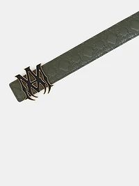 MA QUAD LEATHER 4CM BELT - Dark Sage