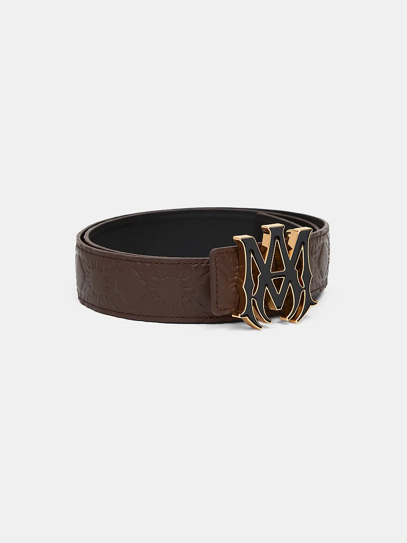 MA QUAD LEATHER 4CM BELT - Dark Brown