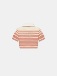 WOMEN - WOMEN'S STRIPE CROPPED POLO Dusk Pink
