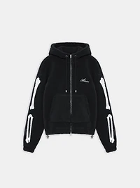 BONES FLEECE ZIP HOODIE - Black