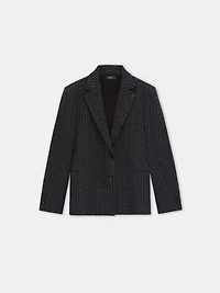 WOMEN - WOMEN'S SEQUIN PINSTRIPE BLAZER Dark Grey