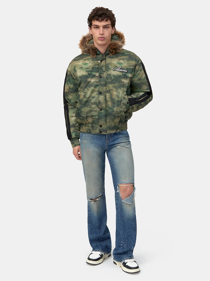 BONES Camo HOODED DOWN JACKET