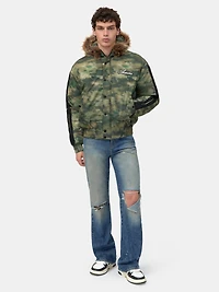 BONES Camo HOODED DOWN JACKET