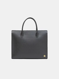 MA QUAD LEATHER SMALL TOTE - Black