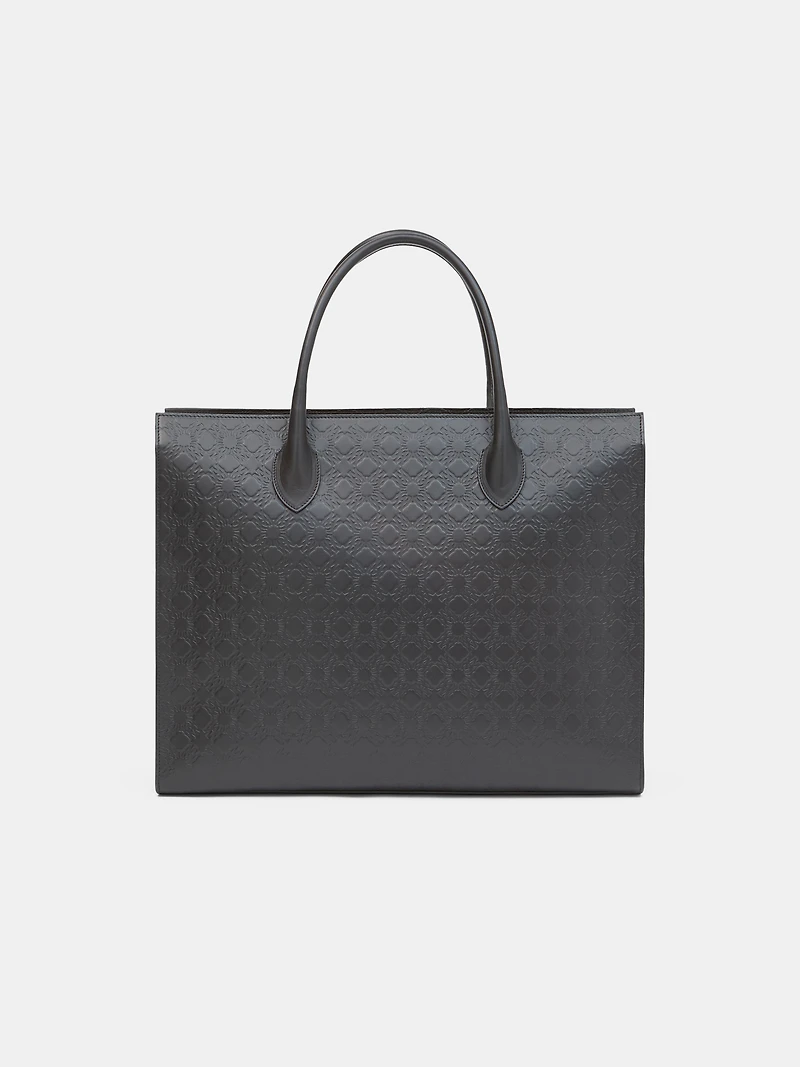 MA QUAD LEATHER SMALL TOTE - Black