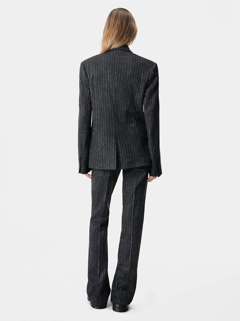 WOMEN - WOMEN'S SEQUIN PINSTRIPE KICK FLARE Dark Grey