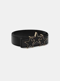 THREE STAR 4 CM BELT - Black