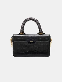 WOMEN - WOMEN'S CROC EMBOSSED LONG MA BAG - BLACK