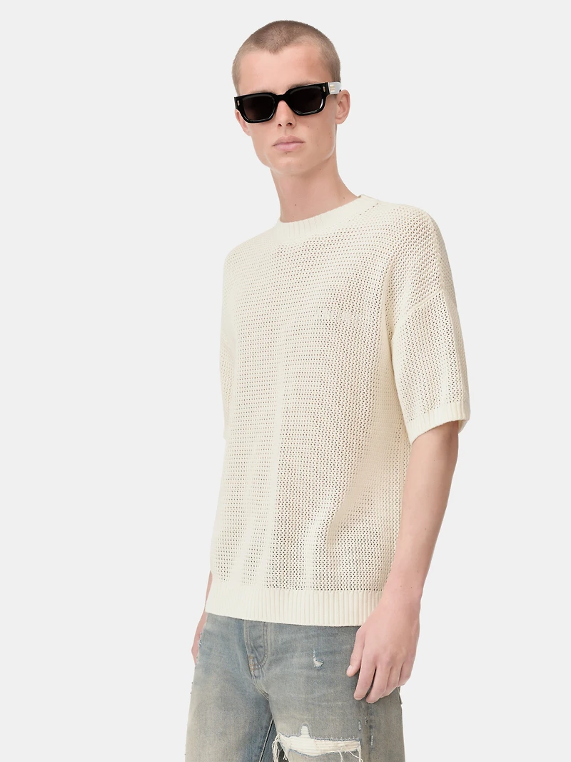 AMIRI CROCHET MESH TSHIRT - Ivory