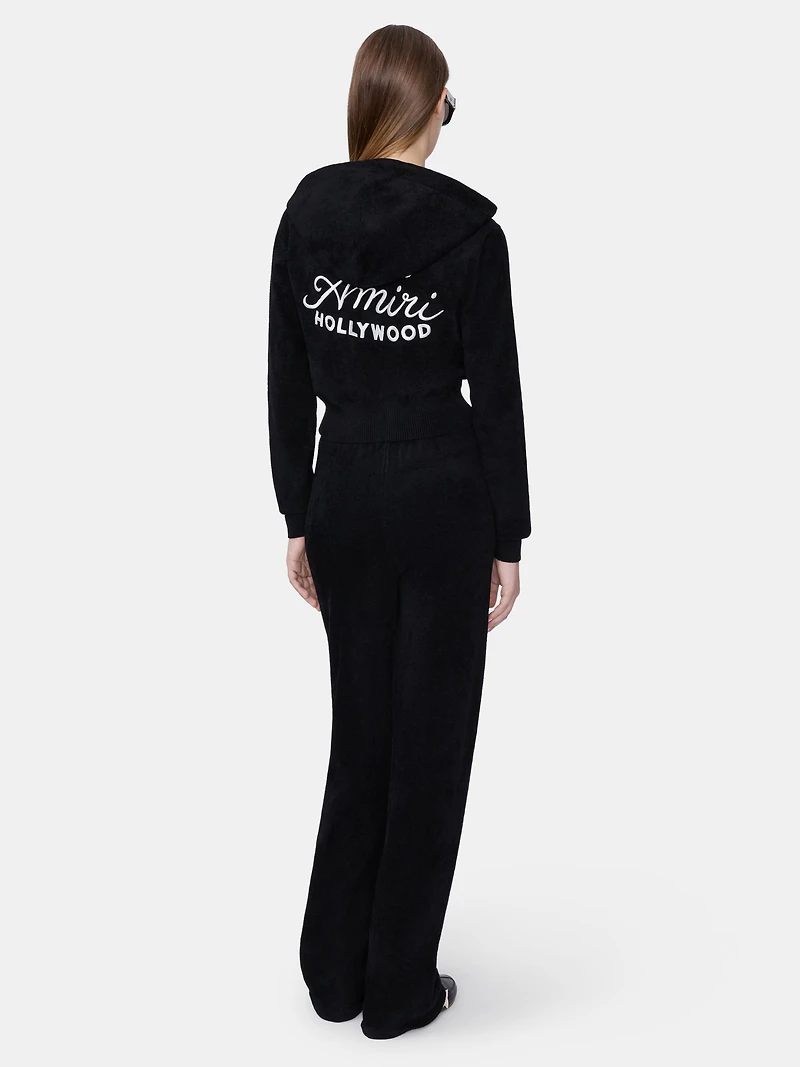 WOMEN - WOMEN'S CLUB AMIRI CROPPED HOODIE BLACK