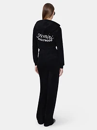WOMEN - WOMEN'S CLUB AMIRI CROPPED HOODIE BLACK