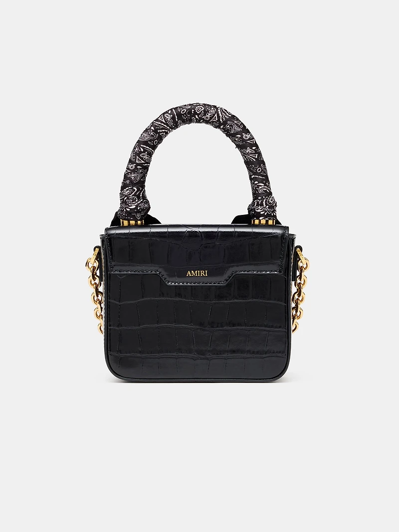 WOMEN - WOMEN'S CROC EMBOSSED MICRO MA BAG - BLACK