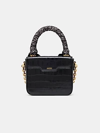 WOMEN - WOMEN'S CROC EMBOSSED MICRO MA BAG - BLACK