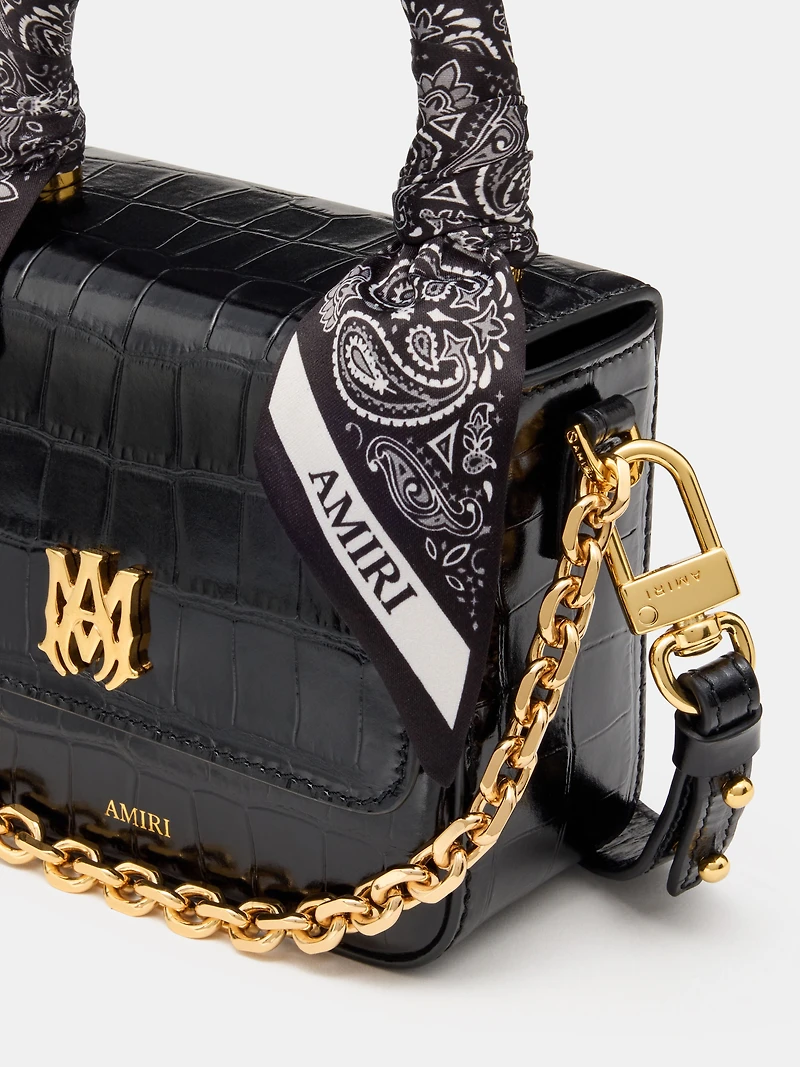 WOMEN - WOMEN'S CROC EMBOSSED MICRO MA BAG - BLACK