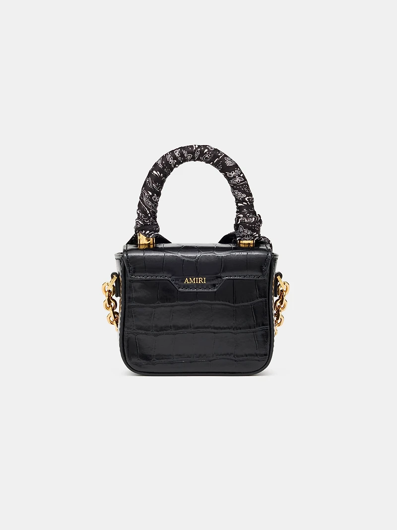 WOMEN - WOMEN'S CROC EMOSSED NANO MA BAG - BLACK