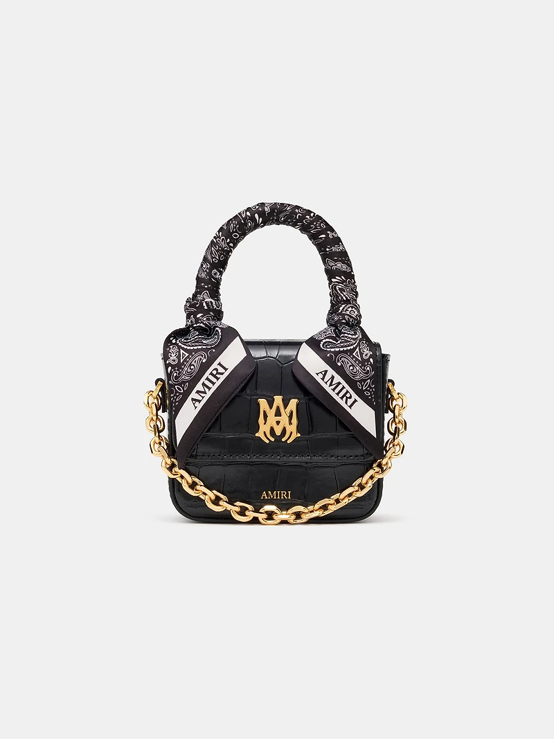 WOMEN - WOMEN'S CROC EMOSSED NANO MA BAG - BLACK