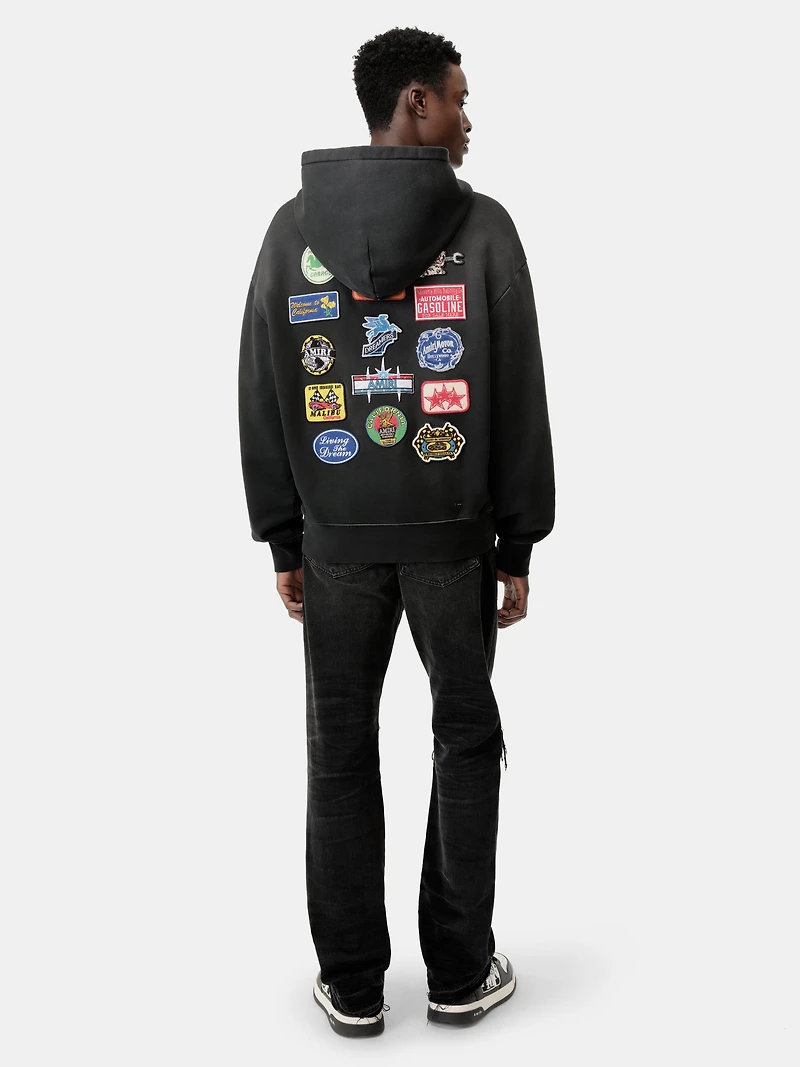 STATION PATCH OVERSIZED HOODIE - Black