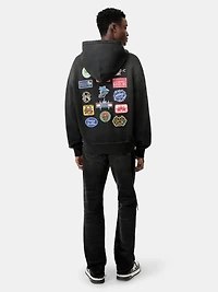 STATION PATCH OVERSIZED HOODIE - Black