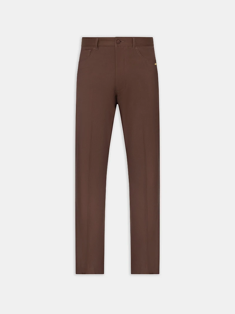 STRAIGHT CROPPED PANT - DARK BROWN