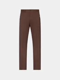 STRAIGHT CROPPED PANT - DARK BROWN