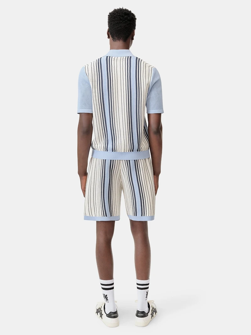 AMIRI SCRIPT STRIPE SHORT - Ashley Blue