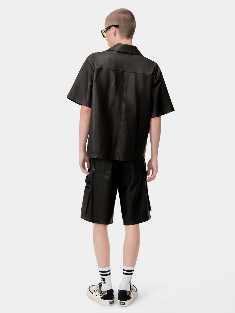 MA LEATHER CARPENTER SHORT - Black