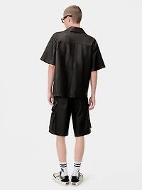 MA LEATHER CARPENTER SHORT - Black