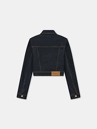 WOMEN - WOMEN'S ZIP UP CROPPED DENIM JACKET Raw Indigo