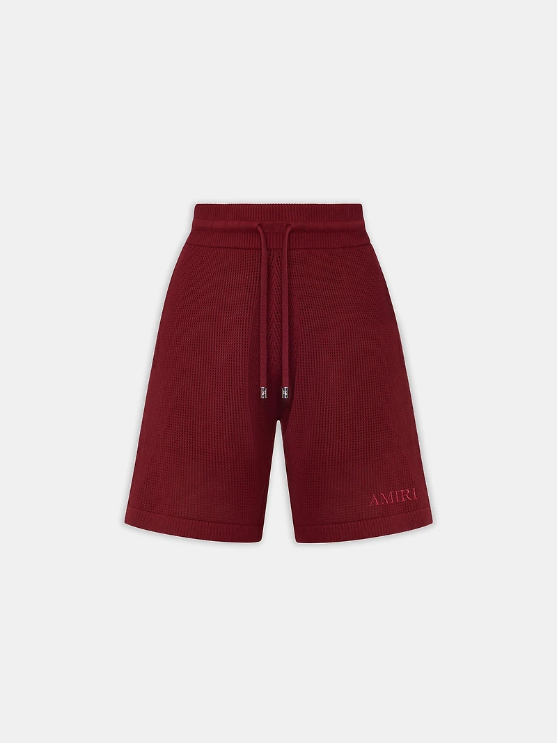 AMIRI CROCHET MESH SHORT - WINE