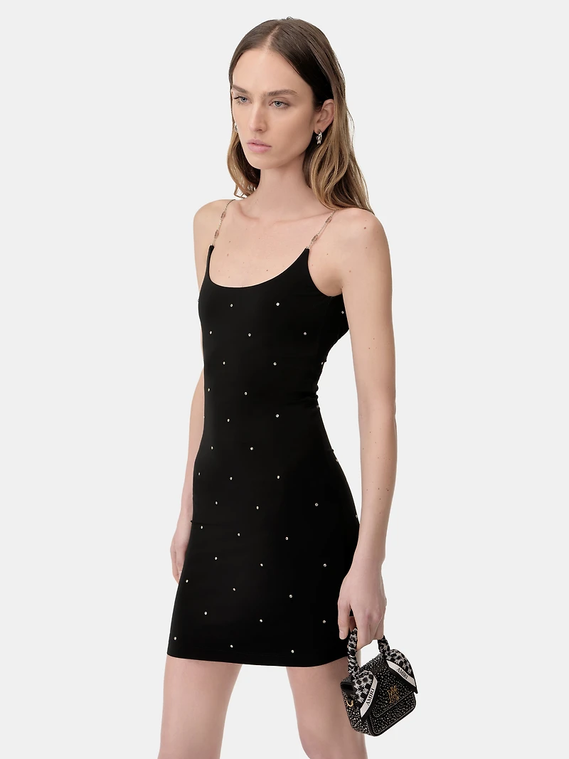 WOMEN - WOMEN'S CRYSTAL MINI DRESS Black