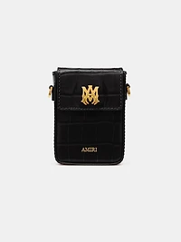 CROC EMBOSSED CIGARETTE CASE - BLACK