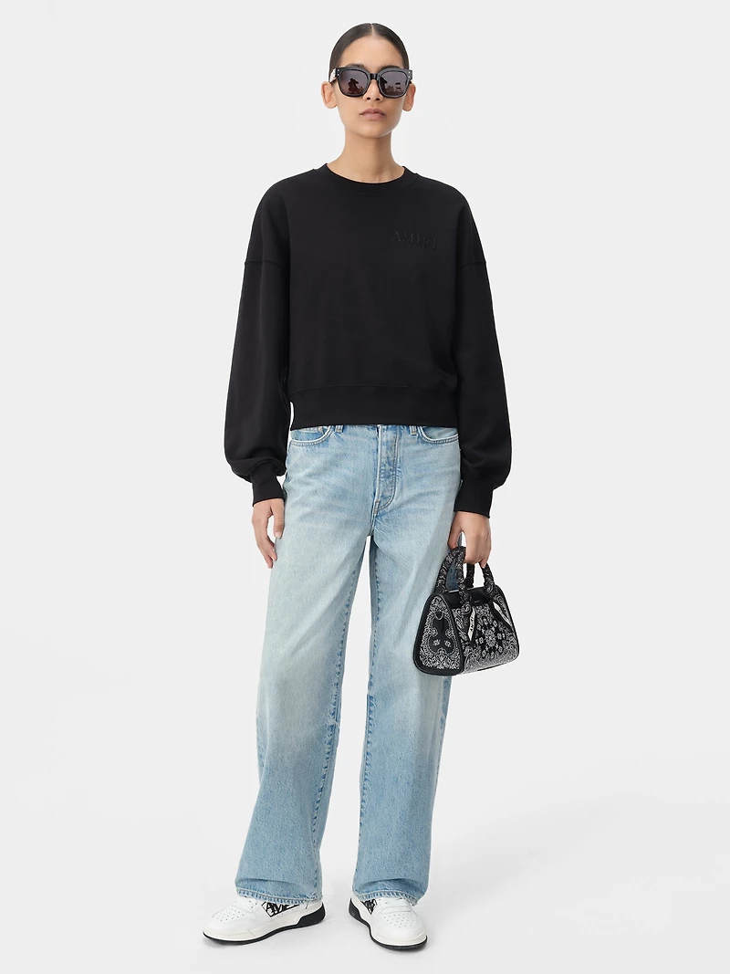 WOMEN - WOMEN'S AMIRI EMBROIDERED CREW Black