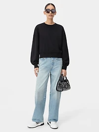 WOMEN - WOMEN'S AMIRI EMBROIDERED CREW Black