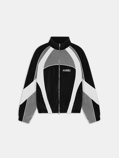 OVERSIZED PANEL TRACK JACKET - Black