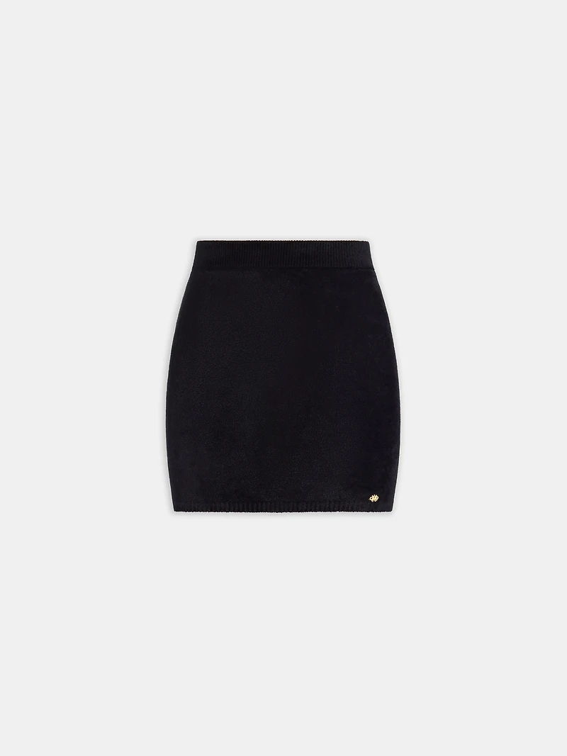 WOMEN - WOMEN'S VELVET MINI SKIRT BLACK
