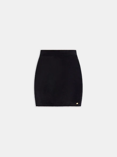 WOMEN - WOMEN'S VELVET MINI SKIRT BLACK