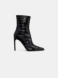 WOMEN - WOMEN'S CROC DEBOSSED MA STILETTO BOOT BLACK