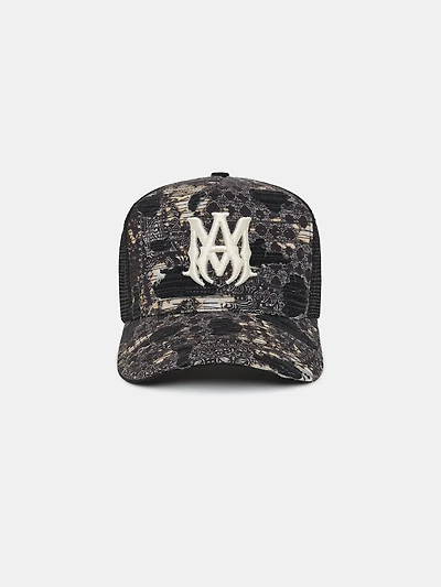 BANDANA REPAIR TRUCKER HAT - Black