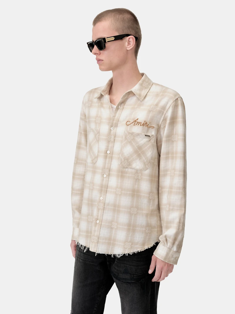 BLEACH BANDANA PATCH FLANNEL - Light Camel