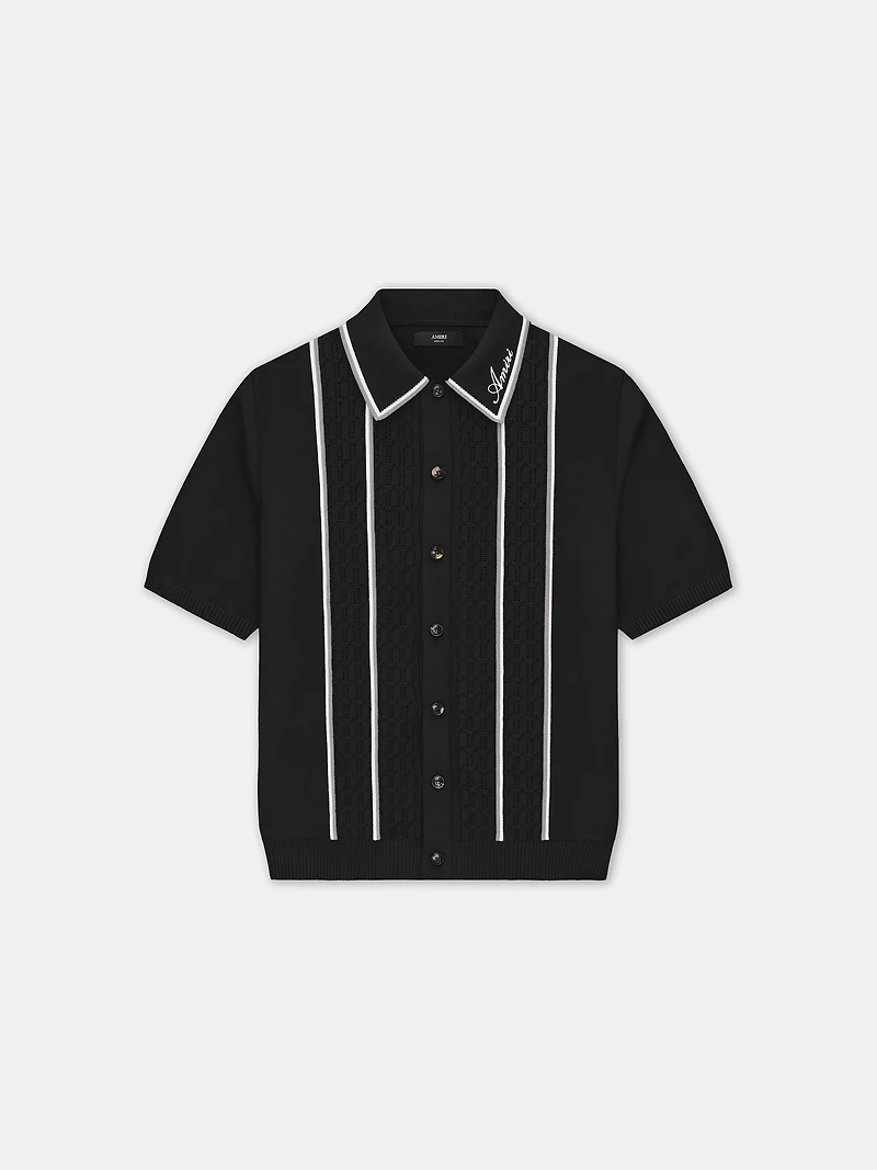 AMIRI SCRIPT STRIPE SHIRT - Black