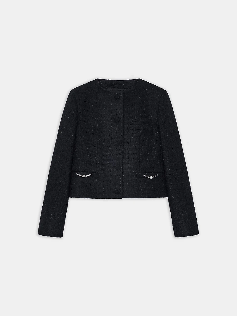 WOMEN - WOMEN'S SHIMMER BOUCLE JACKET BLACK