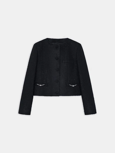 WOMEN - WOMEN'S SHIMMER BOUCLE JACKET BLACK