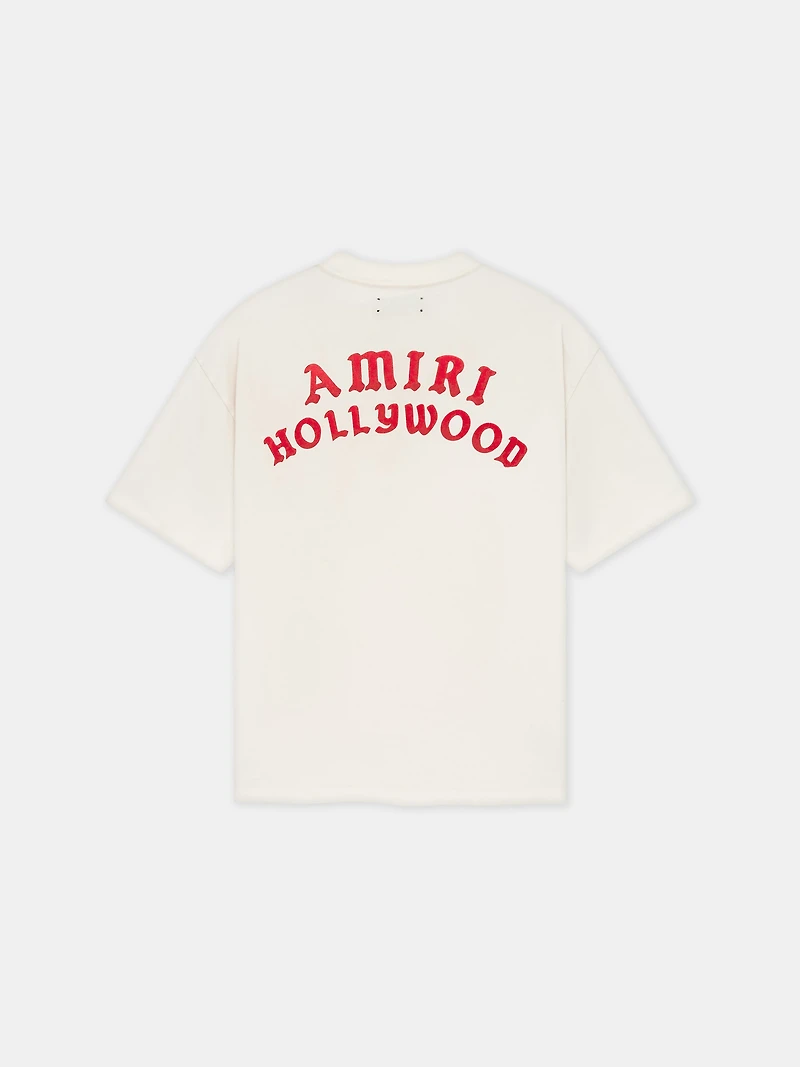 AMIRI HOLLYWOOD OVERSIZED TEE - Ivory Red