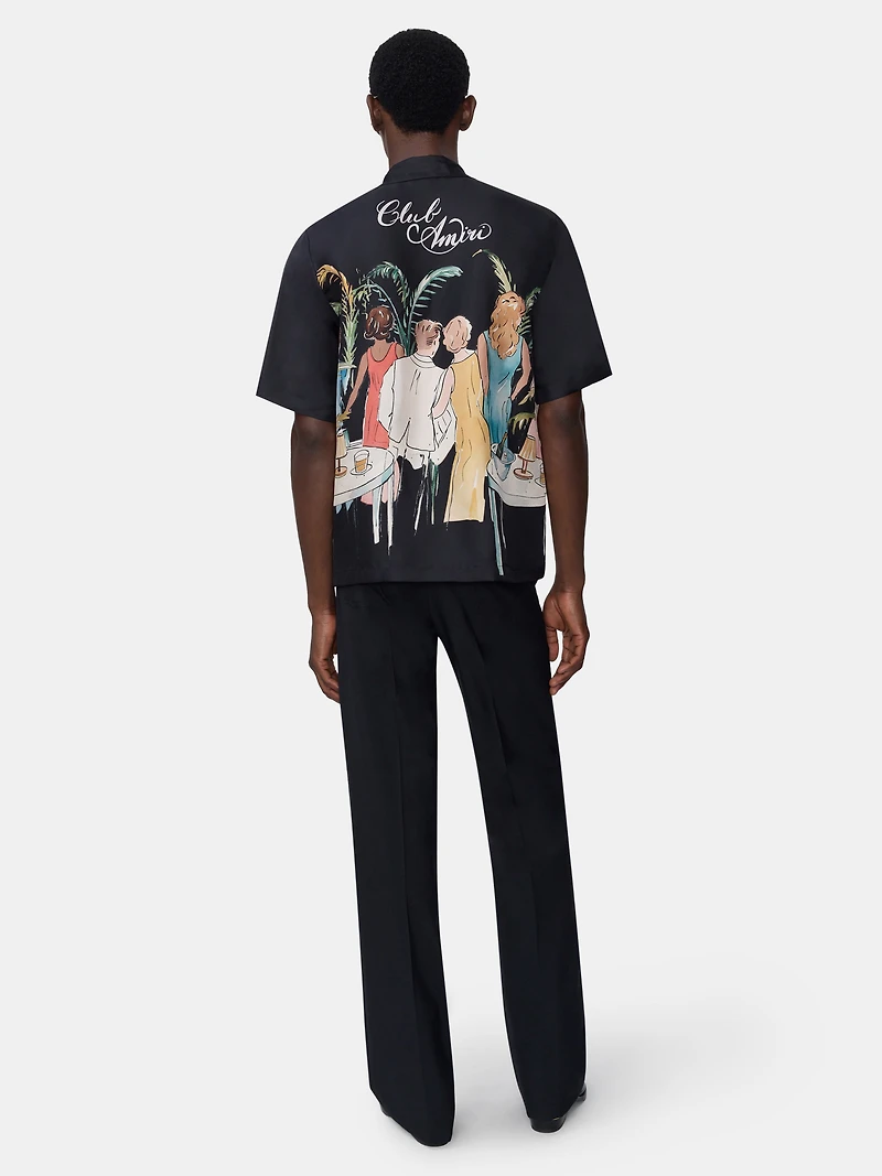 BAR SCENE BOWLING SHIRT - BLACK