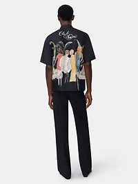 BAR SCENE BOWLING SHIRT - BLACK
