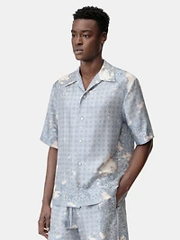 BLEACH BANDANA BOWLING SHIRT - Ashley Blue